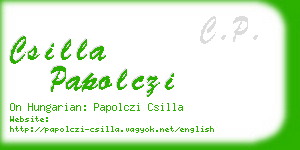 csilla papolczi business card